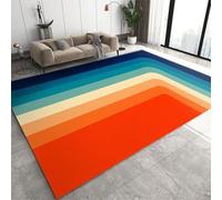 JUFUMUP Retro Color 70s Fashion Area Rug, Creative Rainbow Area Rug For Living Room, Center Rug Modern Bedroom Carpet 120 by 170 cm