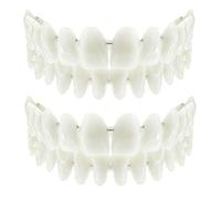 JUFYVO 2 Set Resin Denture False Teeth 56pcs Complete Acrylic Resin Denture Teeth Teaching Model Resin Denture Replacement for Halloween Tooth DIY Model