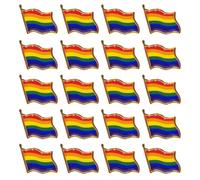 JUFYVO 20pcs Pride Badge Rainbow Gay Pride Colourful Pin Badge Rainbow Flag Enamel Brooch Progress Pride Lapel Pin for Pride Decorations