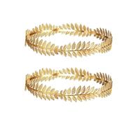 JUFYVO 2pcs Roman Headband Roman Leaf Crown Girls Greek Gold Leaf Headband Laurel Wreath Goddess Headwears for Women Men Party
