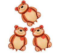 JUFYVO 3pcs Big Bear Air-Filled Foil Balloon Valentines Day Balloon Love Bear Foil Balloons Cuddly Teddy Foil Balloon for Valentine's Day Party Decorations