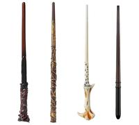 JUFYVO 4 Pcs Magic Wand Witches Wizard Wands Sorcerer's Apprentices Props Plastic Decoration Halloween Dress Up Accessory Authentic Details Toys for Pretend Play Carnival Birthdays