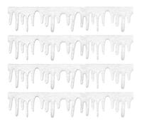 JUFYVO 4pcs Icicle Borders Artificial Fake Snow Icicle Garland Christmas Icicle Decorations Icicle Fringe Winter Wonderland for Fireplaces Indoor Decoration (120 * 36cm)