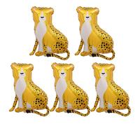 JUFYVO 5 Pieces Big Leopard Balloons Jungle Safari Animal Balloons Cheetah Balloons Animals Party Supplies for Kids Birthday Party