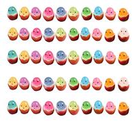 JUFYVO 50pcs Easter Mini Chicks Luminous Egg Glow The Dark Miniature Chick Figures Easter Figurines Mini Resin Chick Miniature Landscape Home Decoration for Easter Party