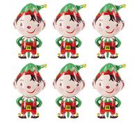 JUFYVO 6pcs Christmas Foil Balloons Elf Boy Inflatable Decorations