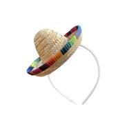JUFYVO Mexican Hawaiian Blend Mini Sombrero Top Hat Headband - Unisex Adult, Multicolour, Small, Cultural, Mardi Gras, Halloween, Themed Events