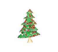 JUFYVO Rhinestone Christmas Tree Brooch Pins Crystal Brooch Sparkling Christmas Tree Brooch Elegance Lapel Pin for Xmas Party New Year Decorations