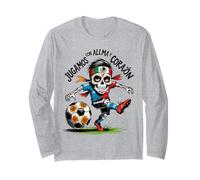 Jugamos con Alma y Corazón - Día de los Muertos Soccer Skull Long Sleeve T-Shirt