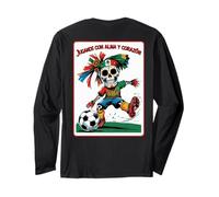 Jugamos con Alma y Corazón - Día de los Muertos Soccer Skull Long Sleeve T-Shirt