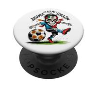 Jugamos con Alma y Corazón - Día de los Muertos Soccer Skull PopSockets Adhesive PopGrip
