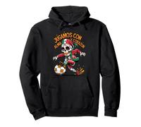 Jugamos con Alma y Corazón - Día de los Muertos Soccer Skull Pullover Hoodie
