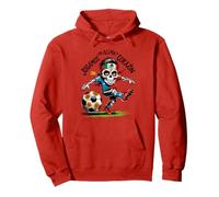 Jugamos con Alma y Corazón - Día de los Muertos Soccer Skull Pullover Hoodie
