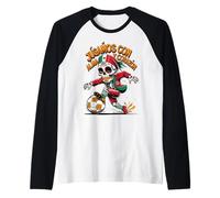 Jugamos con Alma y Corazón - Día de los Muertos Soccer Skull Raglan Baseball Tee
