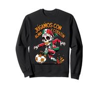 Jugamos con Alma y Corazón - Día de los Muertos Soccer Skull Sweatshirt