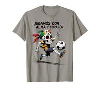 Jugamos con Alma y Corazón - Día de los Muertos Soccer Skull T-Shirt