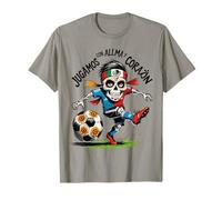 Jugamos con Alma y Corazón - Día de los Muertos Soccer Skull T-Shirt