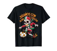 Jugamos con Alma y Corazón - Día de los Muertos Soccer Skull T-Shirt