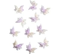 Jugaoge 30 Pieces Embossed Butterfly Nail Stickers Self Adhesive Nail Art Decals for Girls Women Manicure DIY Nail Design Fashion Nail Decor Purple One Size