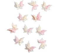 Jugaoge 30 Pieces Embossed Butterfly Nail Stickers Self Adhesive Nail Art Decals for Girls Women Manicure DIY Nail Design Fashion Nail Decor Pink One Size