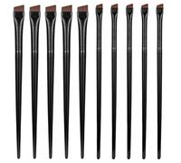 Jugaoge 6pcs/10pcs Professional Makeup Brush Kit with Soft Bristles for Liquid Powder Cream Blush Contouring Highlighting Black 102 Eyeliner Brush 101 Eyebow Brush One Size