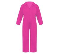 Jugaoge Boys Girls Jumpsuit Overall Mechanic Costume Long Sleeve Overalls Boiler Suit Cargo Coveralls Hot Pink 13-14 Years