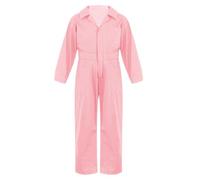 Jugaoge Boys Girls Jumpsuit Overall Mechanic Costume Long Sleeve Overalls Boiler Suit Cargo Coveralls Pink 7-8 Years
