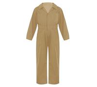 Jugaoge Boys Girls Jumpsuit Overall Mechanic Costume Long Sleeve Overalls Boiler Suit Cargo Coveralls Khaki 5-6 Years