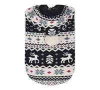 Jugaoge Christmas Dog Hoodie Sweater Cozy Pet Winter Coat With Elk And Snowflake Patterns For Dogs Outdoor Walking Black XL