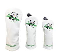 Jugaoge Classic Panda Embroidered Golf Protective Headcover Ideal For Driver Fairway Wood Accessory 1 3/5 UT One Size