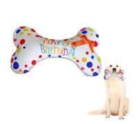 Jugaoge Dog Birthday Toy Aggressive Chewer Cake Plush Toys With Squeaker For Dogs Durable Fun Interactive Playmate Bone B One Size