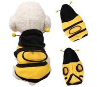 Jugaoge Dog Halloween Costume Bee Outfit Cute Bumble Bee Hooded Jacket For Small Medium Dogs Funny Cosplay Apparel Yellow 18