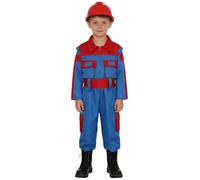 Jugaoge Kids' Construction Worker Costume Set - Zip-Up Long Sleeve Top, Elastic-Waist Trousers for Role Play & Dress-Up Blue 5-6 Years