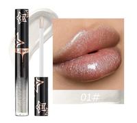 Jugaoge Metallic Lip Gloss for Women Girls Shimmer Sparkly Lipstick Long Lasting Waterproof Glossy Shine Makeup Beauty Essential Type 1 One Size
