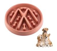 Jugaoge Slow Feeder Dog Dish With Deep Maze Stops Dog Eating Too Fast Plastic Bowl For Medium Dogs Dusty Pink One Size