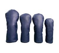 Jugaoge Waterproof Lychee Grain Golf Club Headcover, Durable PU Solid Design Wood Sleeve for Golf Course Use 1+3+5+UT Dark Blue One Size