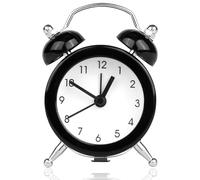 JUGCUT Small Alarm Clock Battery Operated Round Twin Bell, Bedside Clocks for Heavy Sleepers Simple Loud Vintage Alarm Clocks Vintage Classic Style for Bedside Bedroom Home Use