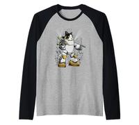 Juggernaut Mecha Cat - Aesthetic Edgy Streetwear Raglan Baseball Tee