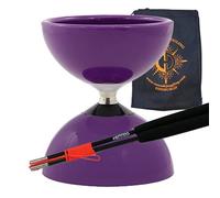 Juggle Dream Carousel Bearing Diabolo and Fiber Sticks with Bag - Bearing Diablo Set for Kids (Purple)