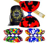 Juggle Dream JESTER Diabolos + Wooden Diabolo Sticks, Diablo String & Travel Bag! Beginner Diabolo Set For Kids & Adults! (Blue/White)
