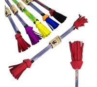 Juggle Dream Picasso Flowerstick. Hand painted unique with matching Handsticks. Covered with Ultra Grip Silicone. Virtually unbreakable Fibreglass. Bright PSuede Tassels. Juggling Set (Blue/Silver)