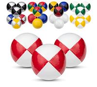 Juggle Dream Professional Juggling Balls Set of 3 with Free Online Learning Video, Beginners and Experts (White/Red)