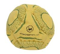 Juggle Pro Footbag Hacky Sack 8 Panel - World Cup Brazil Yellow - Lightweight Premium Filled with Plastic Balls - Hand Stitched Ultra Suede Synthetic Fabric