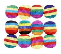 Juggling Balls for Beginners, Multicolored Crochet Knitted Assorted Geometric Patterns Juggling Bean Bags Funny Sanbags Kick Sack Toys for Indoor Outdoor Adults