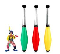 Juggling Club, 3pcs Juggling Sticks Beginner Juggling Club Pin Set Fire Torch Juggling Set for Beginners and Advanced Jugglers(Green, Red, Yellow)