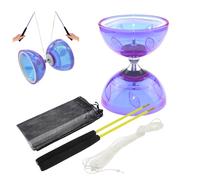 Juggling Diablo Set, 4PCS/Set Flexible Diabolo Toy Soft Plastic Movable Bearings Diabolo Playset with Stick and String and Net Bag for Kids Beginner Fun Toys