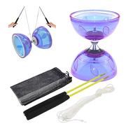 Juggling Diablo Set for Kid Beginner Diabolo Set 4PCS/Set Flexible Soft Plastic Movable Bearings Diabolo Toy with Stick and String and Net Bag for Kids Toys