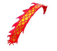 Juggling scarves, lion dance dragon dance dragon flinging ribbon colorful silk dragon with lifelike dragon, traditional fitness props for juggling event celebrations(Gold,2m)