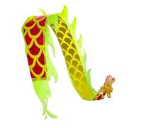 Juggling scarves, lion dance dragon dance dragon flinging ribbon colorful silk dragon with lifelike dragon, traditional fitness props for juggling event celebrations(Yellow,3m)