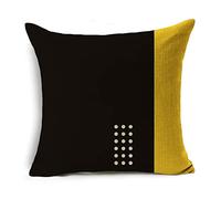 JUGGO Modern Simple Geometric Style Cushion Cover Creative Yellow And Black Stitching Design Pillow Cover 18x18 Inches Square Pillowcase (Color : 17, Size : 450X450mm)